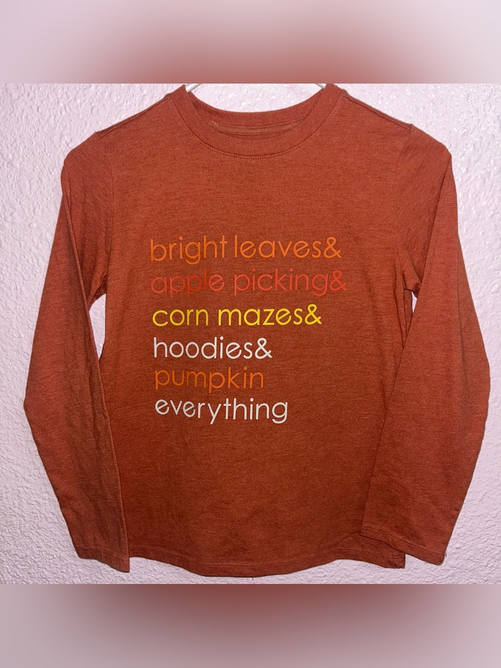 Cat & Jack Rust Orange Long-Sleeve Graphic Tee